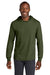 Jerzees 363LH Mens Classics Long Sleeve Hooded T-Shirt Hoodie Military Green Model Front