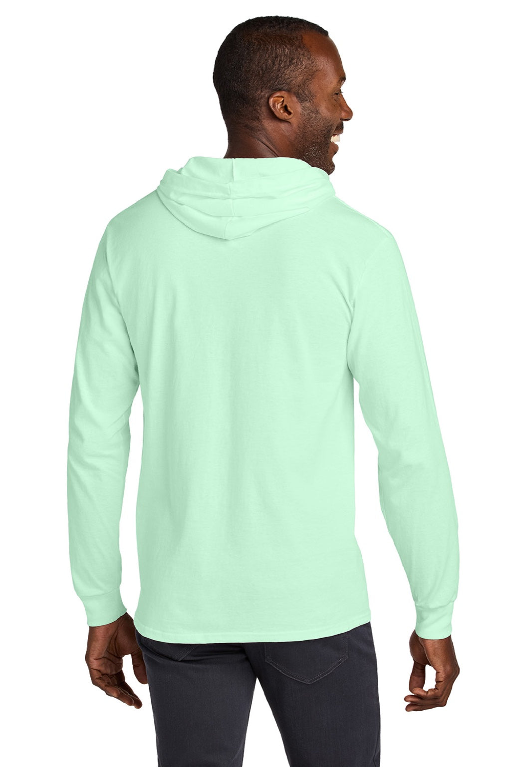 Jerzees 363LH Mens Classics Long Sleeve Hooded T-Shirt Hoodie Mint To Be Green Model Back