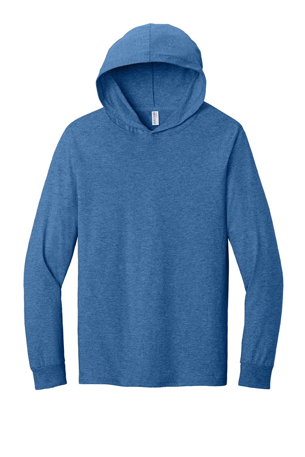 Jerzees 363LH Mens Classics Long Sleeve Hooded T-Shirt Hoodie Heather Retro Royal Blue Flat Front