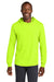 Jerzees 363LH Mens Classics Long Sleeve Hooded T-Shirt Hoodie Safety Green Model Front
