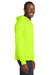 Jerzees 363LH Mens Classics Long Sleeve Hooded T-Shirt Hoodie Safety Green Model Side