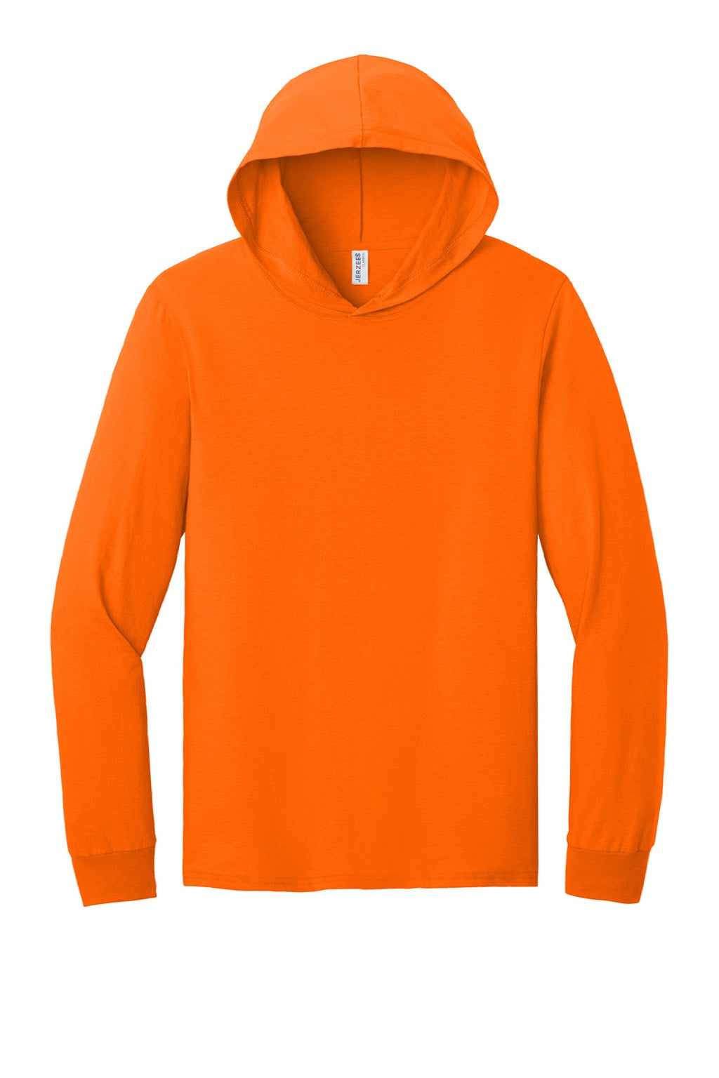 Jerzees 363LH Mens Classics Long Sleeve Hooded T-Shirt Hoodie Safety Orange Flat Front