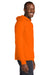 Jerzees 363LH Mens Classics Long Sleeve Hooded T-Shirt Hoodie Safety Orange Model Side