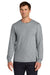 Jerzees 363L Mens Classics Long Sleeve Crewneck T-Shirt Heather Grey Model Front