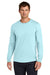 Jerzees 363L Mens Classics Long Sleeve Crewneck T-Shirt Breezy Blue Model Front