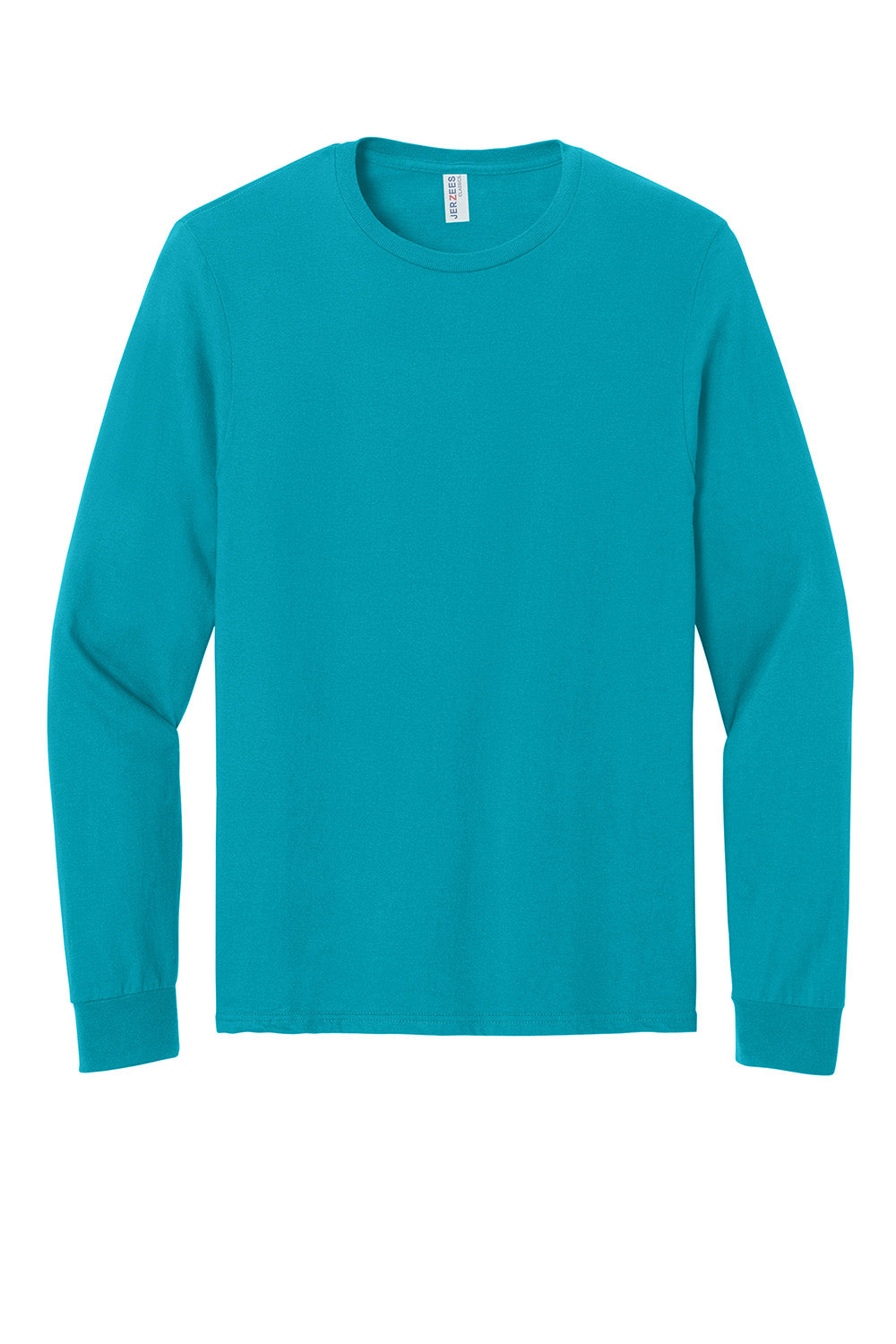 Jerzees 363L Mens Classics Long Sleeve Crewneck T-Shirt California Blue Flat Front