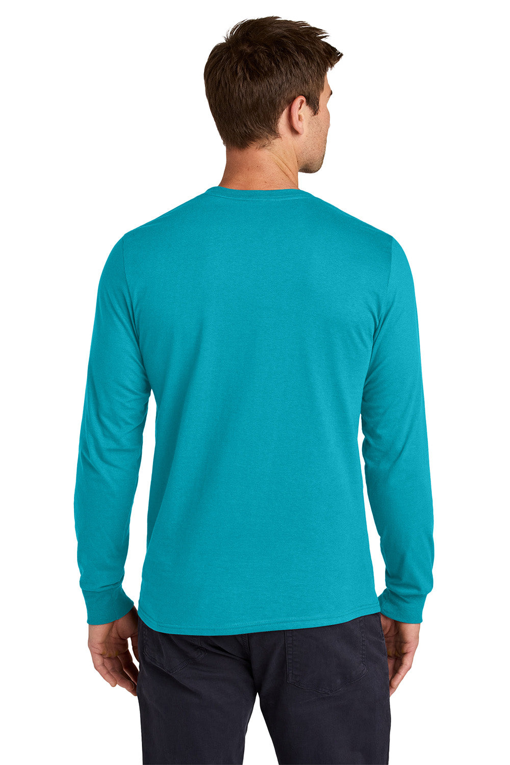 Jerzees 363L Mens Classics Long Sleeve Crewneck T-Shirt California Blue Model Back