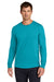 Jerzees 363L Mens Classics Long Sleeve Crewneck T-Shirt California Blue Model Front