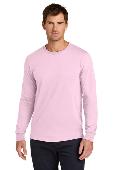 Jerzees 363L Mens Classics Long Sleeve Crewneck T-Shirt Classic Pink Model Front