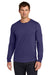Jerzees 363L Mens Classics Long Sleeve Crewneck T-Shirt Deep Purple Model Front