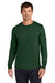 Jerzees 363L Mens Classics Long Sleeve Crewneck T-Shirt Forest Green Model Front