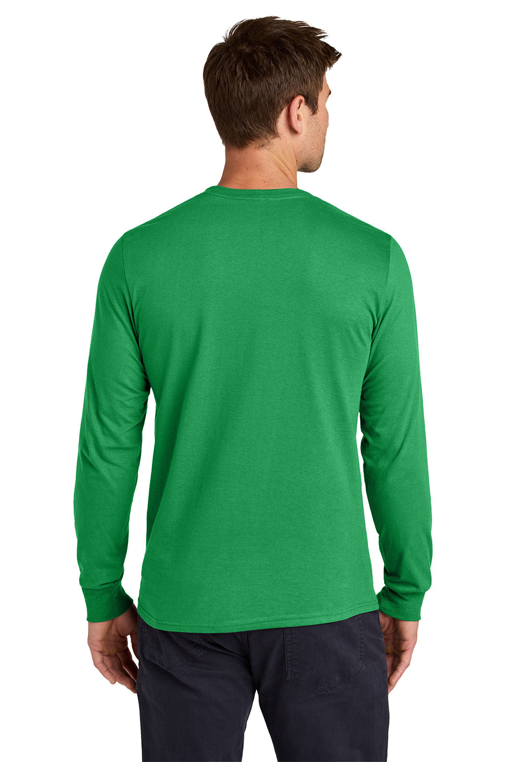 Jerzees 363L Mens Classics Long Sleeve Crewneck T-Shirt Kelly Green Model Back