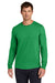 Jerzees 363L Mens Classics Long Sleeve Crewneck T-Shirt Kelly Green Model Front