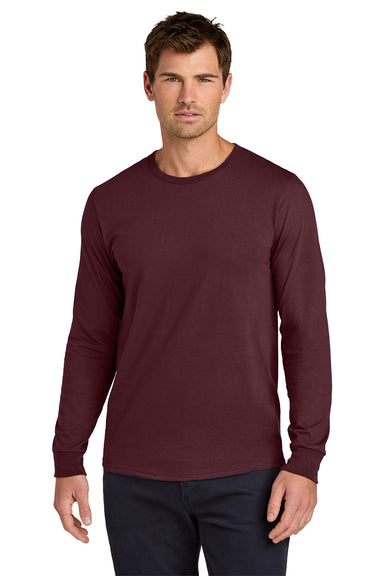 Jerzees 363L Mens Classics Long Sleeve Crewneck T-Shirt Maroon Model Front