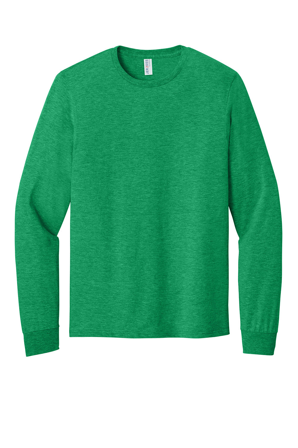Jerzees 363L Mens Classics Long Sleeve Crewneck T-Shirt Heather Retro Green Flat Front