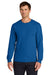 Jerzees 363L Mens Classics Long Sleeve Crewneck T-Shirt Heather Retro Royal Blue Model Front