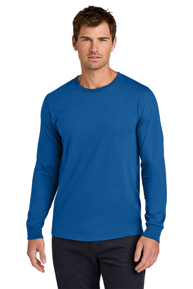 Jerzees 363L Mens Classics Long Sleeve Crewneck T-Shirt Royal Blue Model Front