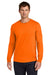 Jerzees 363L Mens Classics Long Sleeve Crewneck T-Shirt Safety Orange Model Front