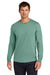 Jerzees 363L Mens Classics Long Sleeve Crewneck T-Shirt Sage Green Model Front