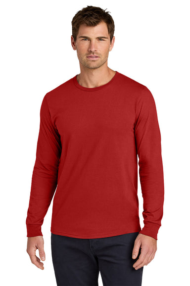 Jerzees 363L Mens Classics Long Sleeve Crewneck T-Shirt True Red Model Front