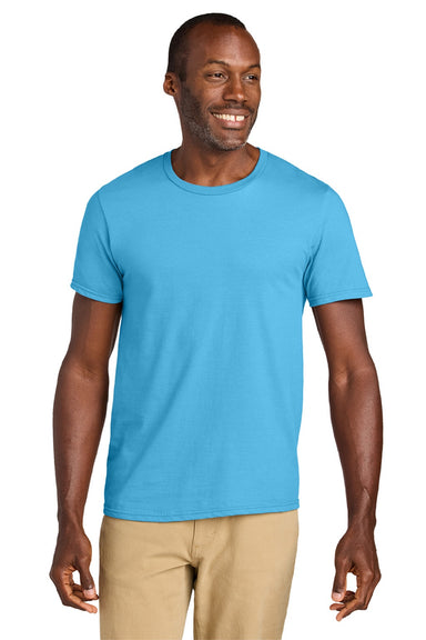 Jerzees 363M Mens Classics Short Sleeve Crewneck T-Shirt Aquatic Blue Model Front