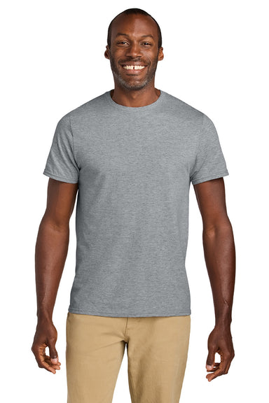 Jerzees 363M Mens Classics Short Sleeve Crewneck T-Shirt Heather Grey Model Front