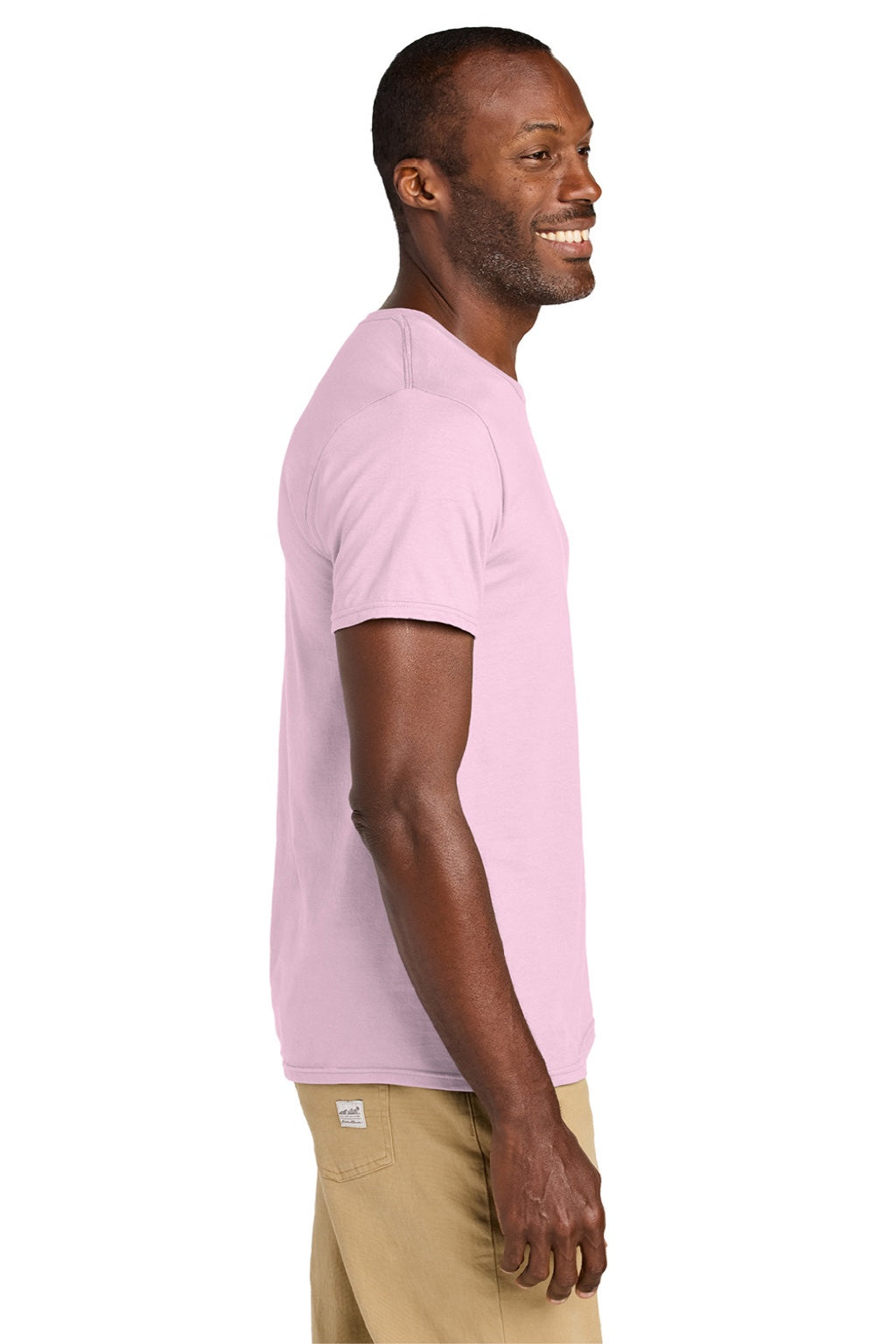 Jerzees 363M Mens Classics Short Sleeve Crewneck T-Shirt Classic Pink Model Side