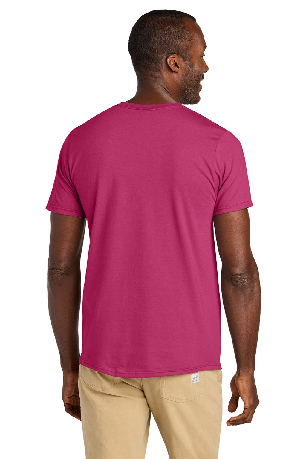 Jerzees 363M Mens Classics Short Sleeve Crewneck T-Shirt Cyber Pink Model Back