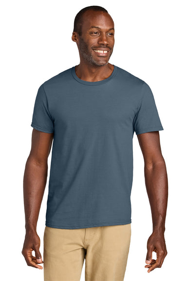 Jerzees 363M Mens Classics Short Sleeve Crewneck T-Shirt Denim Blue Model Front