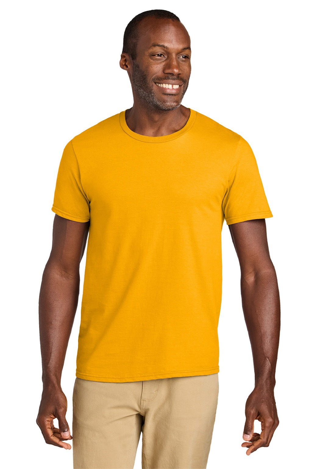 Jerzees 363M Mens Classics Short Sleeve Crewneck T-Shirt Gold Model Front