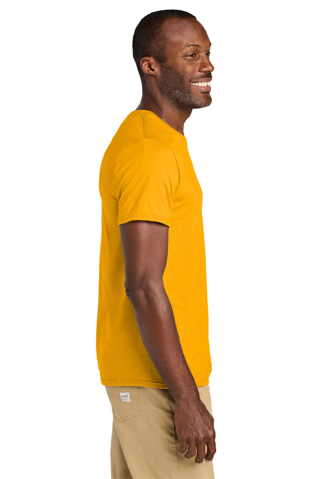 Jerzees 363M Mens Classics Short Sleeve Crewneck T-Shirt Gold Model Side