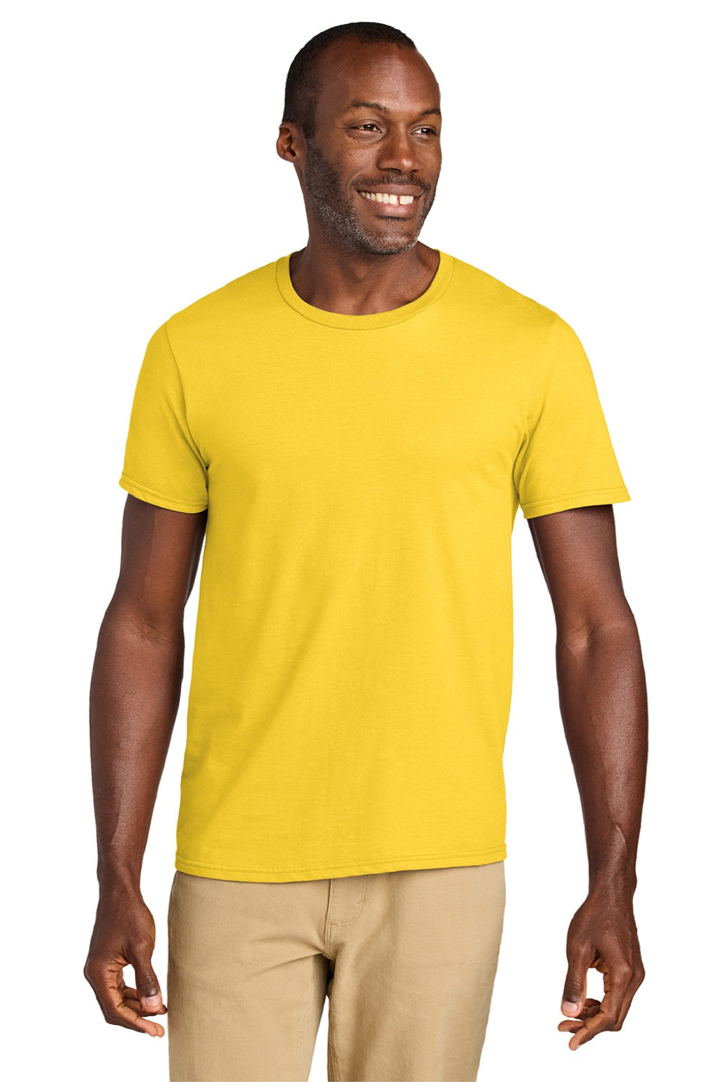 Jerzees 363M Mens Classics Short Sleeve Crewneck T-Shirt Island Yellow Model Front