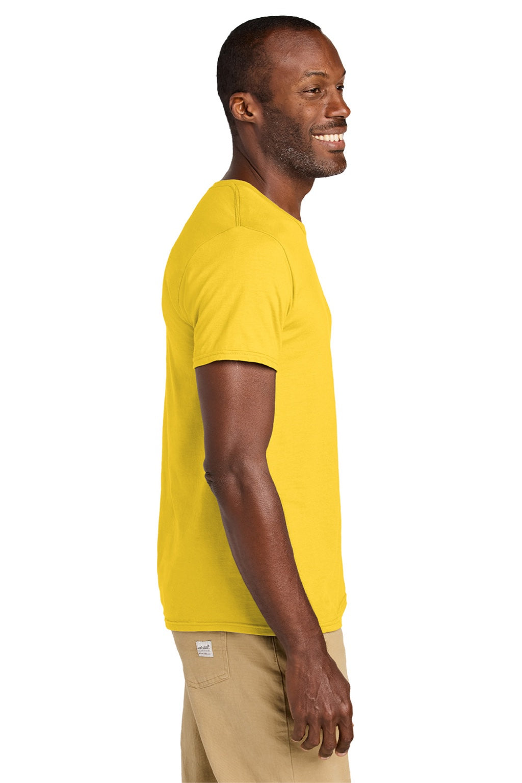 Jerzees 363M Mens Classics Short Sleeve Crewneck T-Shirt Island Yellow Model Side