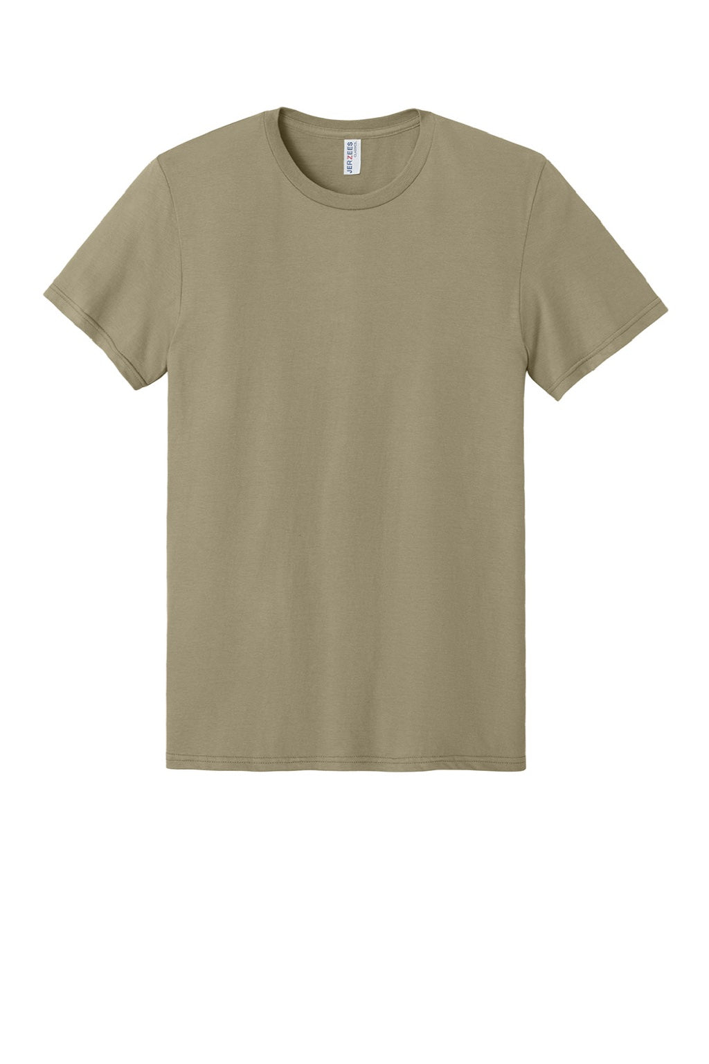 Jerzees 363M Mens Classics Short Sleeve Crewneck T-Shirt Khaki Brown Flat Front