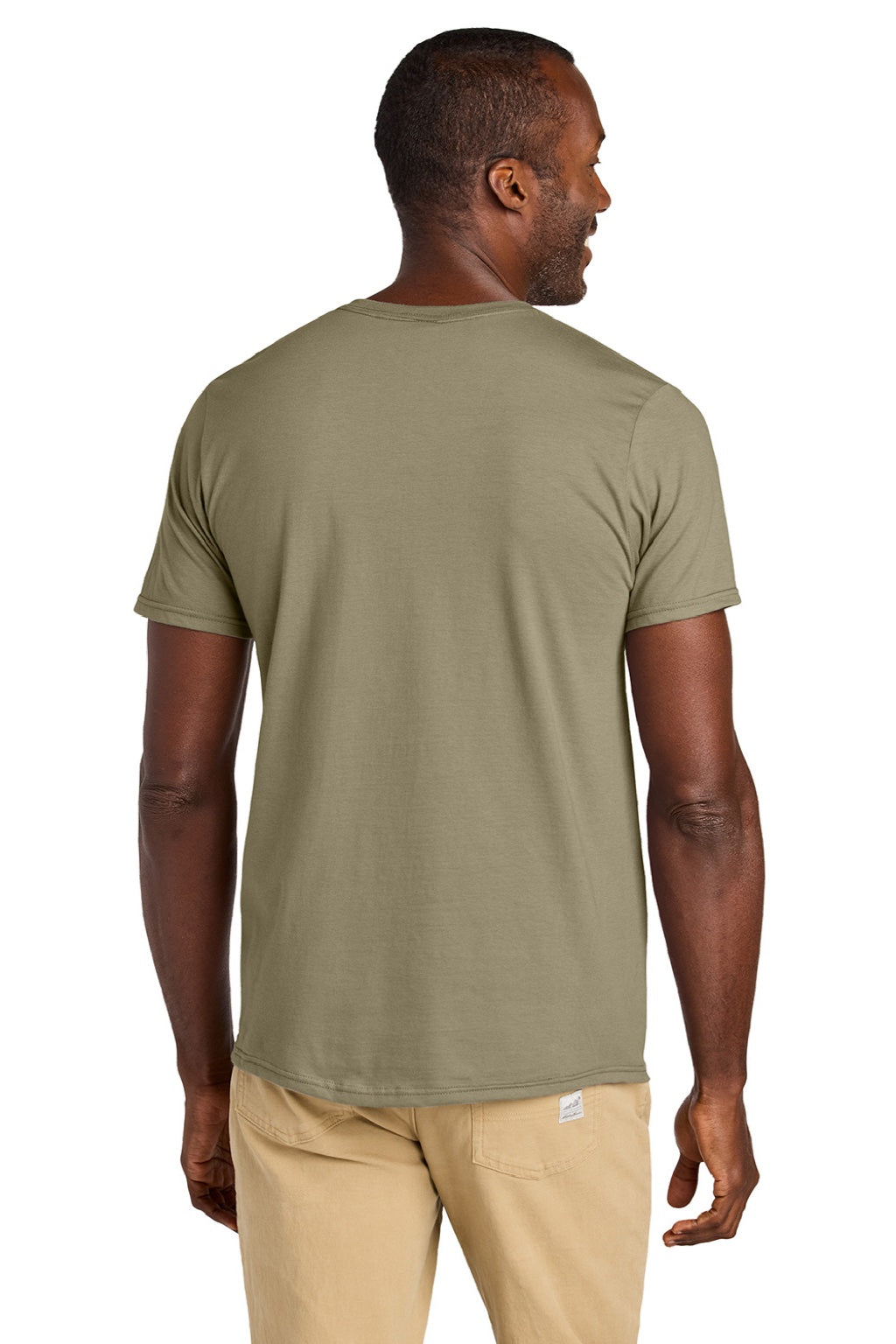 Jerzees 363M Mens Classics Short Sleeve Crewneck T-Shirt Khaki Brown Model Back