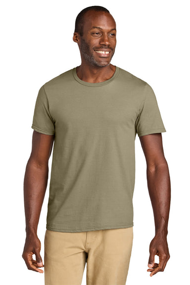 Jerzees 363M Mens Classics Short Sleeve Crewneck T-Shirt Khaki Brown Model Front