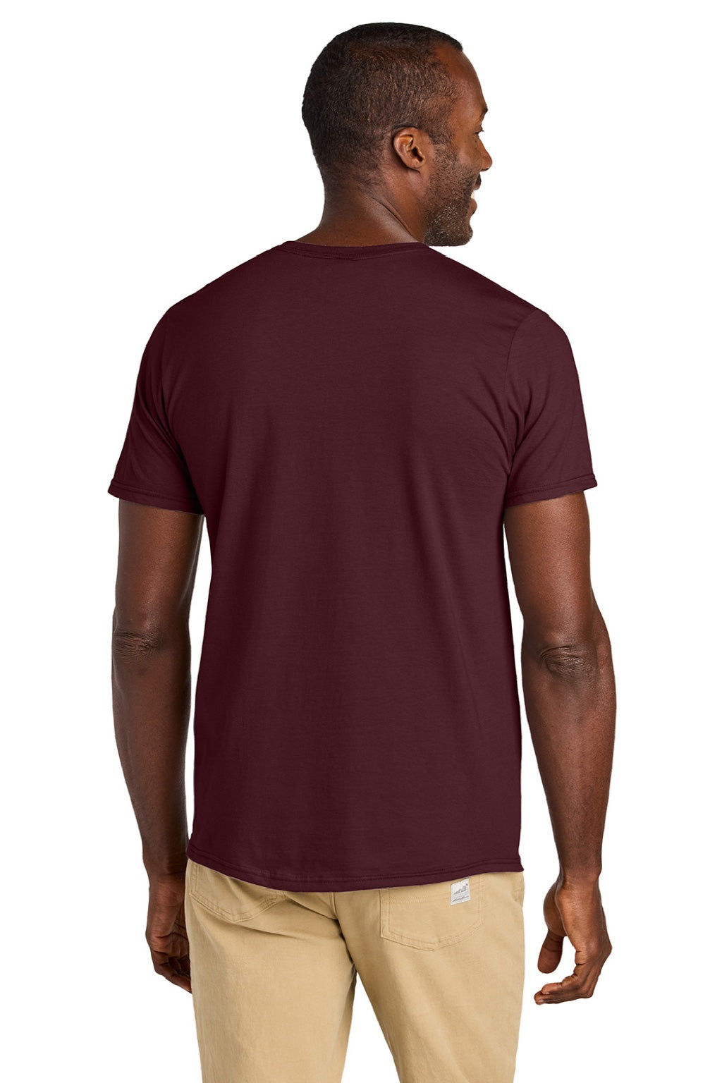 Jerzees 363M Mens Classics Short Sleeve Crewneck T-Shirt Maroon Model Back