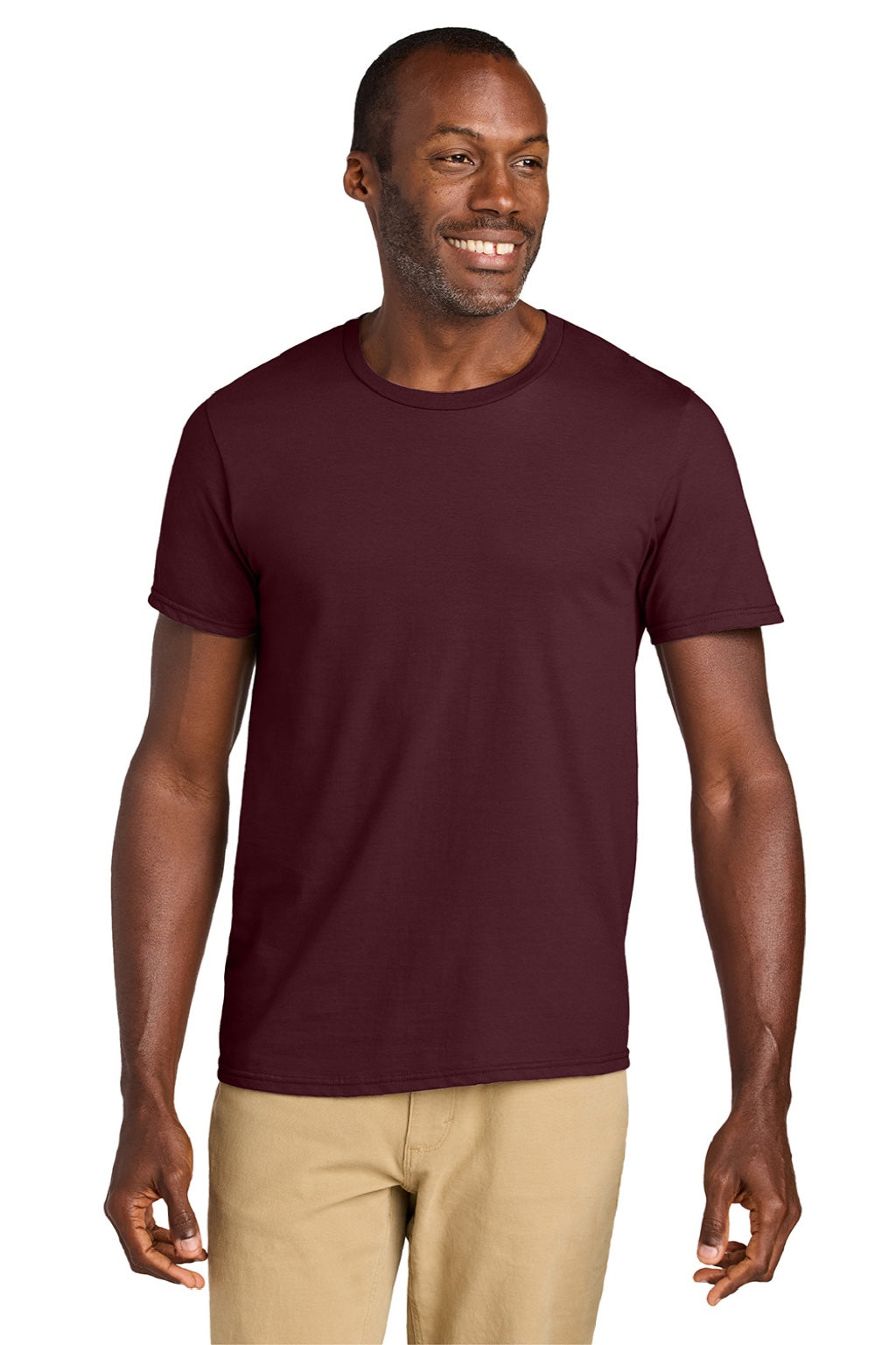Jerzees 363M Mens Classics Short Sleeve Crewneck T-Shirt Maroon Model Front