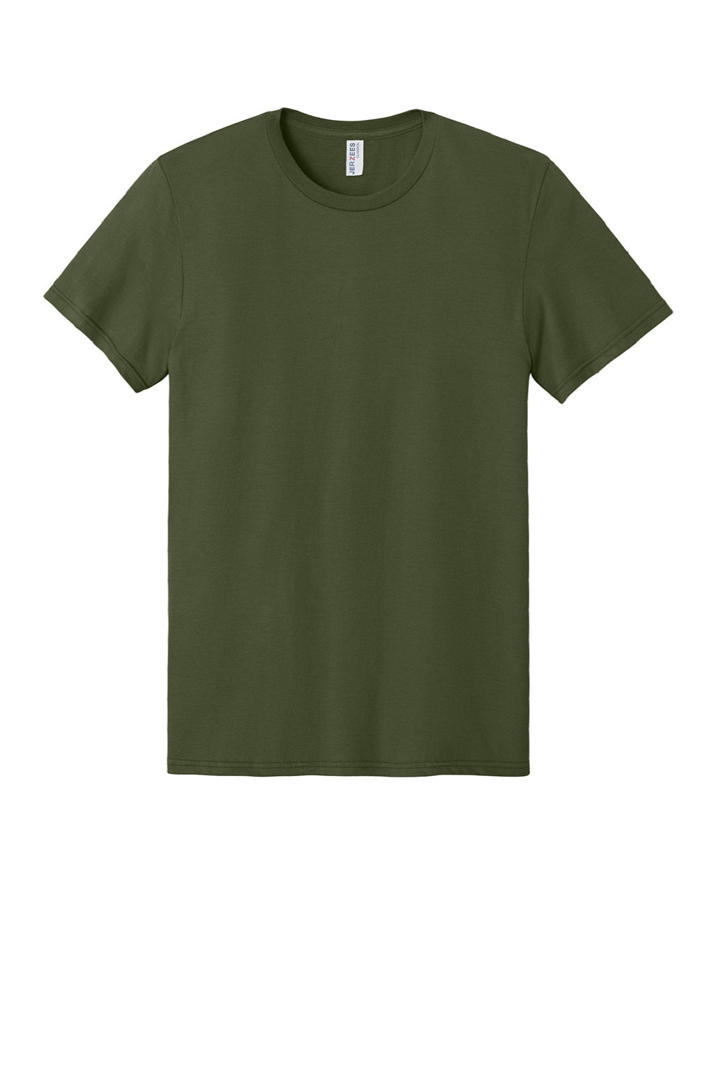 Jerzees 363M Mens Classics Short Sleeve Crewneck T-Shirt Military Green Flat Front