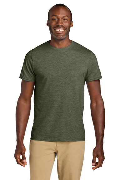 Jerzees 363M Mens Classics Short Sleeve Crewneck T-Shirt Heather Military Green Model Front