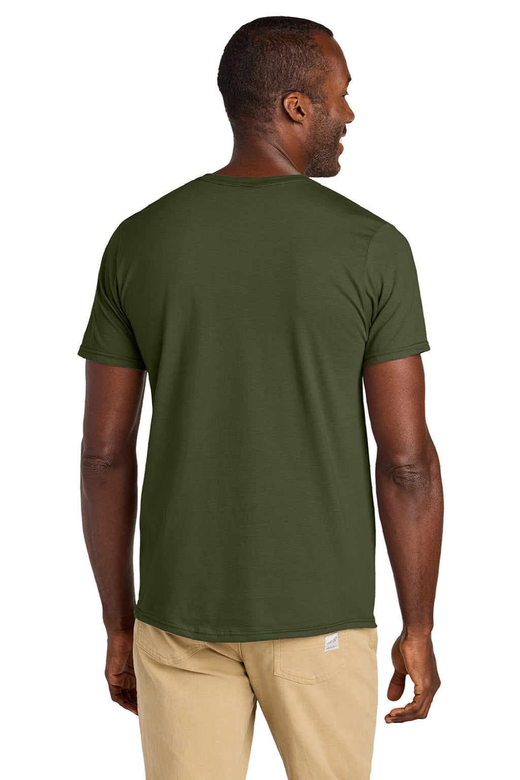 Jerzees 363M Mens Classics Short Sleeve Crewneck T-Shirt Military Green Model Back