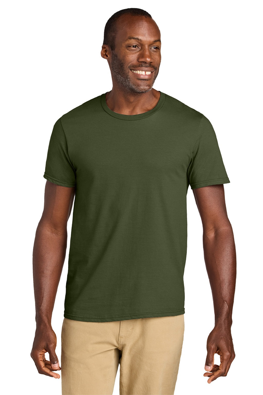 Jerzees 363M Mens Classics Short Sleeve Crewneck T-Shirt Military Green Model Front