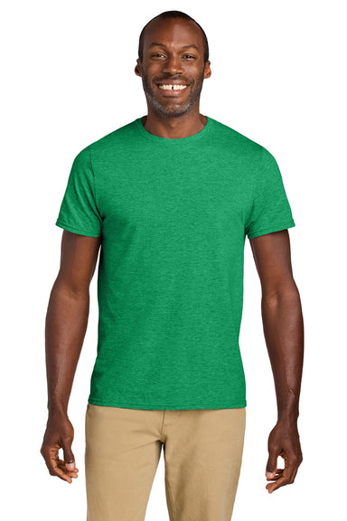 Jerzees 363M Mens Classics Short Sleeve Crewneck T-Shirt Heather Retro Green Model Front