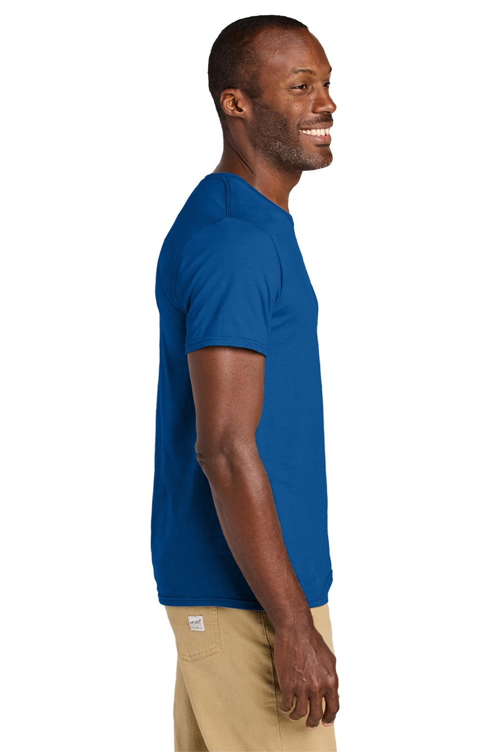 Jerzees 363M Mens Classics Short Sleeve Crewneck T-Shirt Royal Blue Model Side