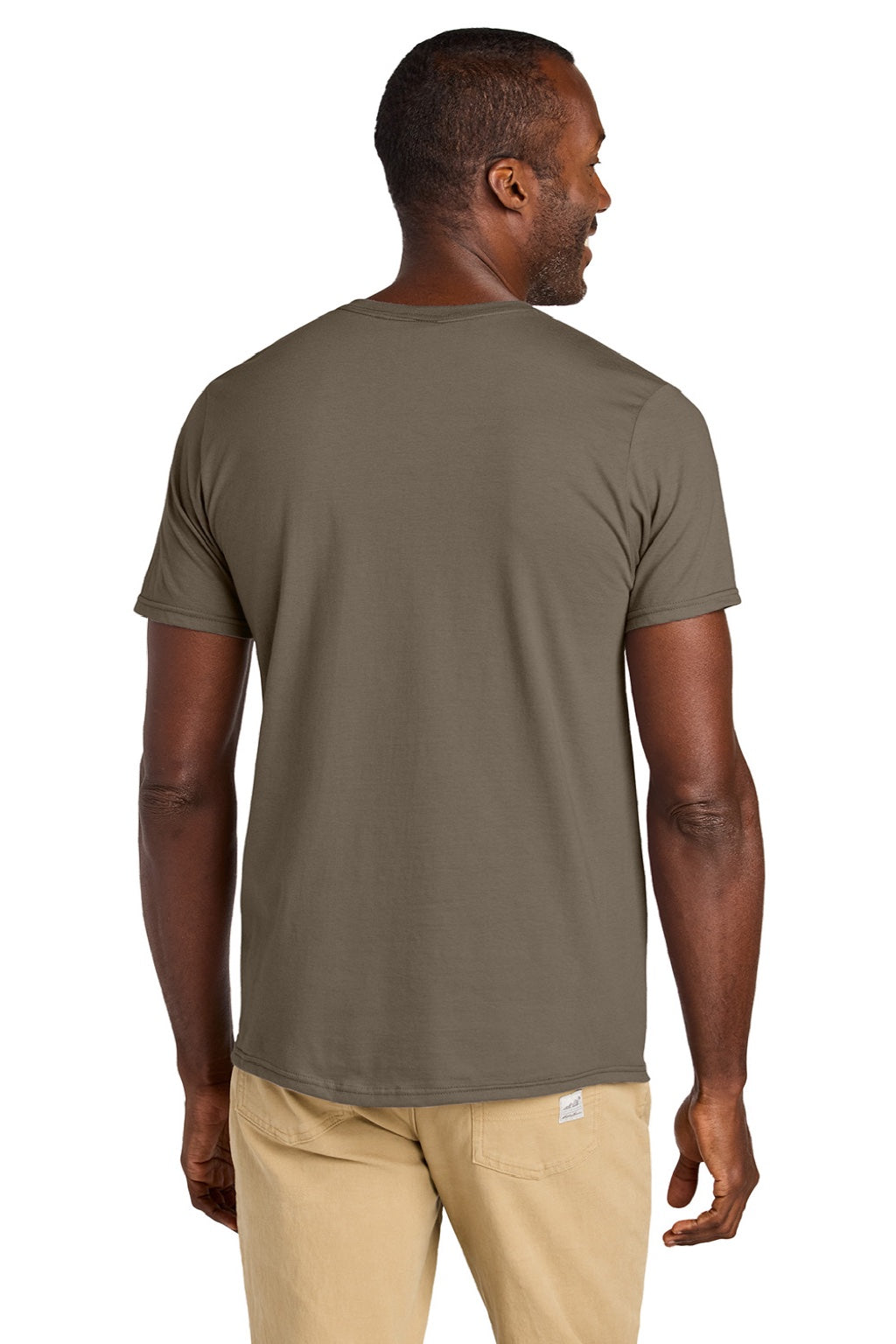 Jerzees 363M Mens Classics Short Sleeve Crewneck T-Shirt Safari Brown Model Back
