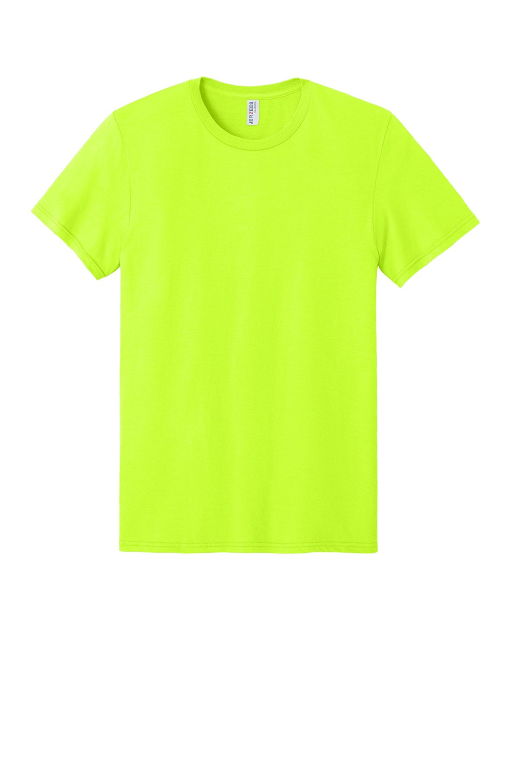 Jerzees 363M Mens Classics Short Sleeve Crewneck T-Shirt Safety Green Flat Front