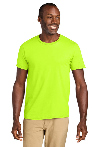 Jerzees 363M Mens Classics Short Sleeve Crewneck T-Shirt Safety Green Model Front