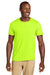 Jerzees 363M Mens Classics Short Sleeve Crewneck T-Shirt Safety Green Model Front