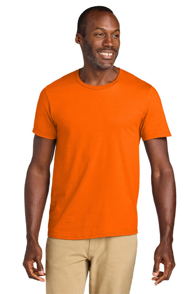 Jerzees 363M Mens Classics Short Sleeve Crewneck T-Shirt Safety Orange Model Front