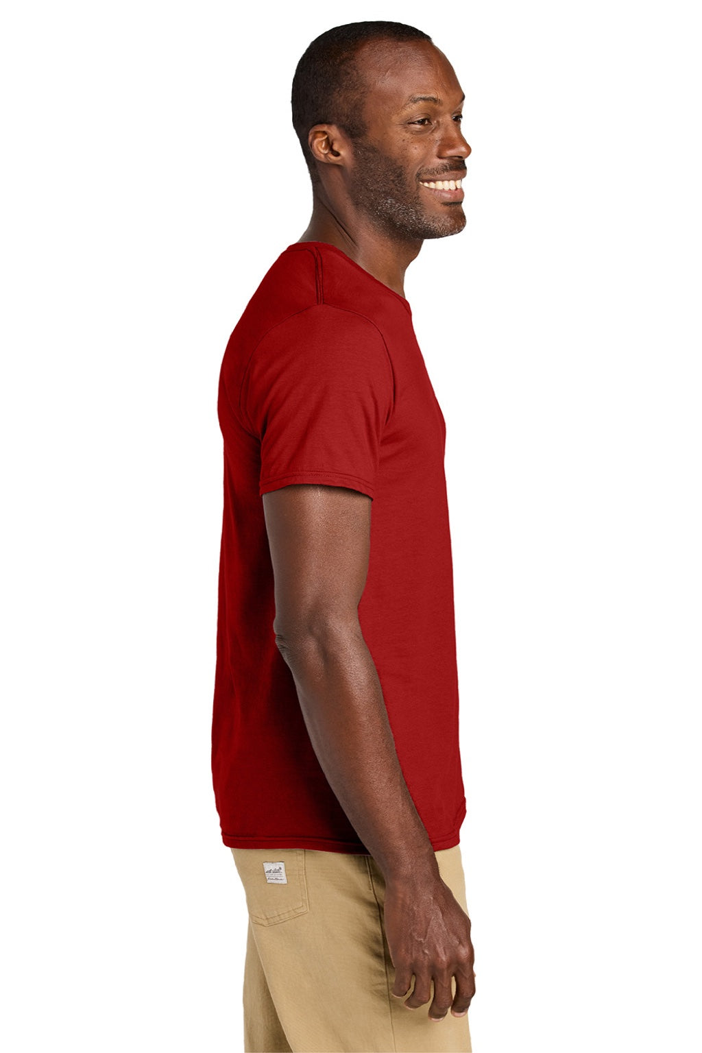 Jerzees 363M Mens Classics Short Sleeve Crewneck T-Shirt True Red Model Side
